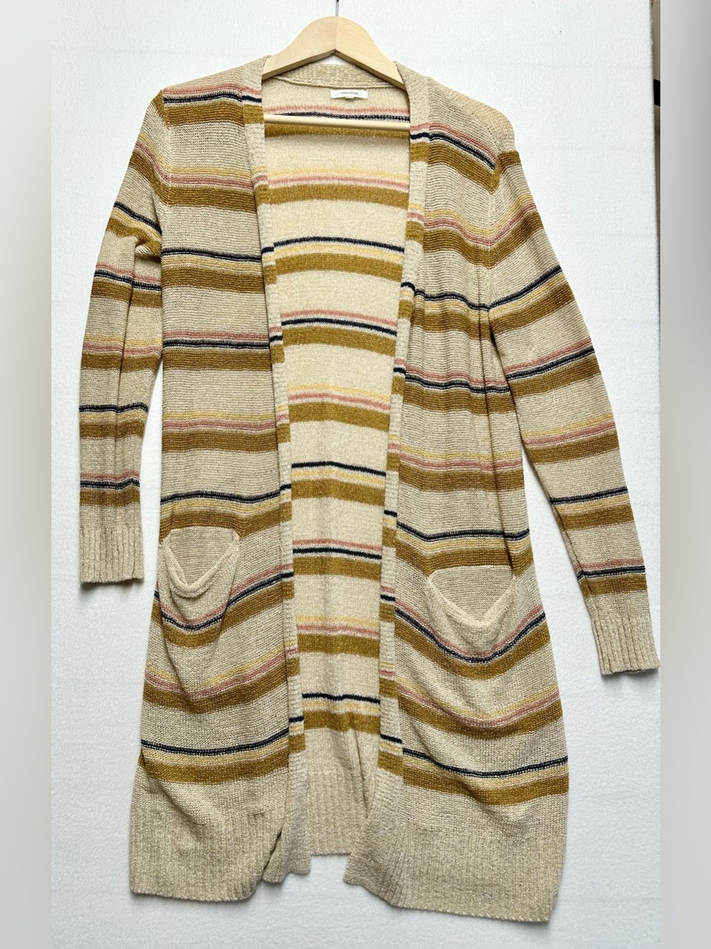 Maurices Striped Open‑Front Cardigan Women’s Large Knit Fall Sweater